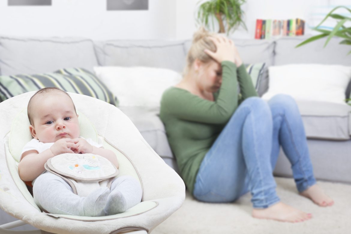 a woman in postpartum and her baby_postpartum affirmations