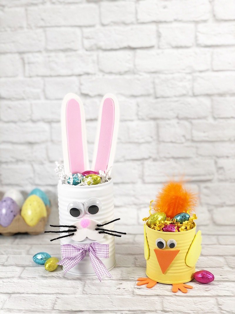 easter activities for kids - recycled cans