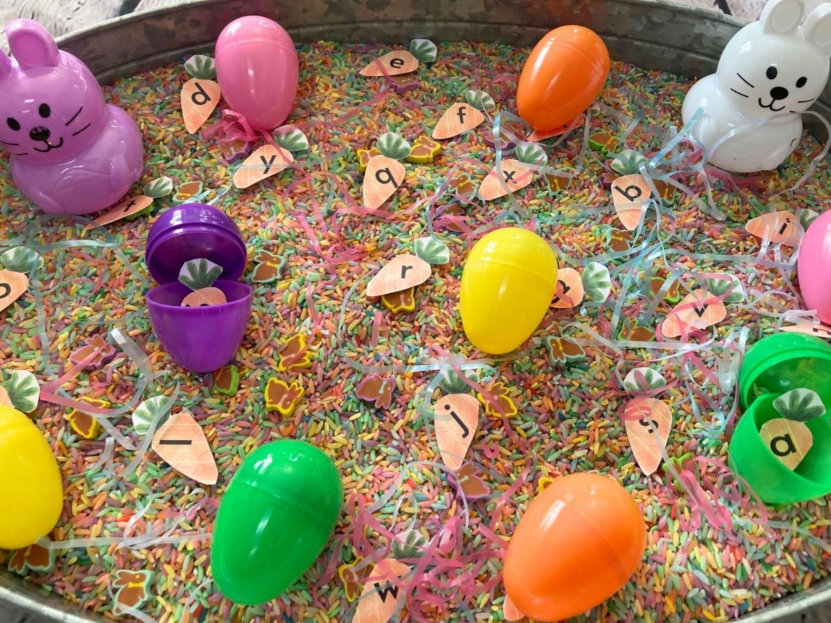 easter activities for kids - sensory bin